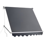 NNEDSZ 2.1m x 2.1m Retractable Fixed Pivot Arm Awning - Grey