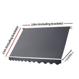 NNEDSZ 2.8X2.1 Retractable Fixed Pivot Arm Window Awning Garden Blinds