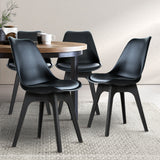 NNEDSZ Set of 4 Retro Padded Dining Chair - Black