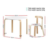 NNEDSZ Nordic Kids Table Chair Set 3PC Desk Activity Study Play Children Modern