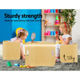 NNEDSZ 3 PC Nordic Kids Table Chair Set Beige Desk Activity Compact Children