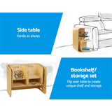 NNEDSZ 3 PC Nordic Kids Table Chair Set Beige Desk Activity Compact Children