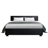 NNEDSZ Nino Bed Frame PU Leather - Black Queen