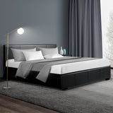 NNEDSZ Nino Bed Frame PU Leather - Black Queen