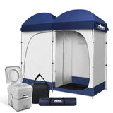 NNEDSZ 20L Outdoor Double Toilet Camping Shower Tent Pop Up Change Room