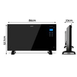 NNEDSZ 2000W Portable Electric Panel Heater - Black Glass