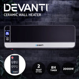 NNEDSZ 2000W Wall Mounted Panel Heater - Black