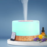 NNEDSZ Aroma Diffuser Aromatherapy LED Night Light Air Humidifier Purifier Round Light Wood Grain 500ml Remote Control
