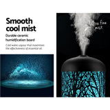 NNEDSZ Aroma Diffuser Aromatherapy LED Night Light Iron Air Humidifier Black Forrest Pattern 160ml