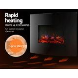 NNEDSZ 2000W Wall Mounted Electric Fireplace Fire Log Wood Heater Realistic Flame