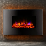 NNEDSZ 2000W Wall Mounted Electric Fireplace Fire Log Wood Heater Realistic Flame