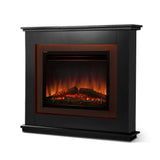 NNEDSZ 2000W Electric Fireplace Mantle Portable Fire Log Wood Heater 3D Flame Effect Black