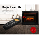 NNEDSZ 2000W Electric Fireplace Mantle Portable Fire Log Wood Heater 3D Flame Effect Black