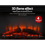 NNEDSZ 2000W Electric Fireplace Mantle Portable Fire Log Wood Heater 3D Flame Effect Black