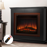 NNEDSZ 2000W Electric Fireplace Mantle Portable Fire Log Wood Heater 3D Flame Effect Black