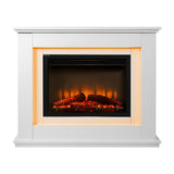 NNEDSZ 2000W Electric Fireplace Mantle Portable Fire Log Wood Heater 3D Flame Effect White