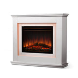 NNEDSZ 2000W Electric Fireplace Mantle Portable Fire Log Wood Heater 3D Flame Effect White