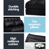 NNEDSZ 2-seater Adjustable Lounge Sofa - Black