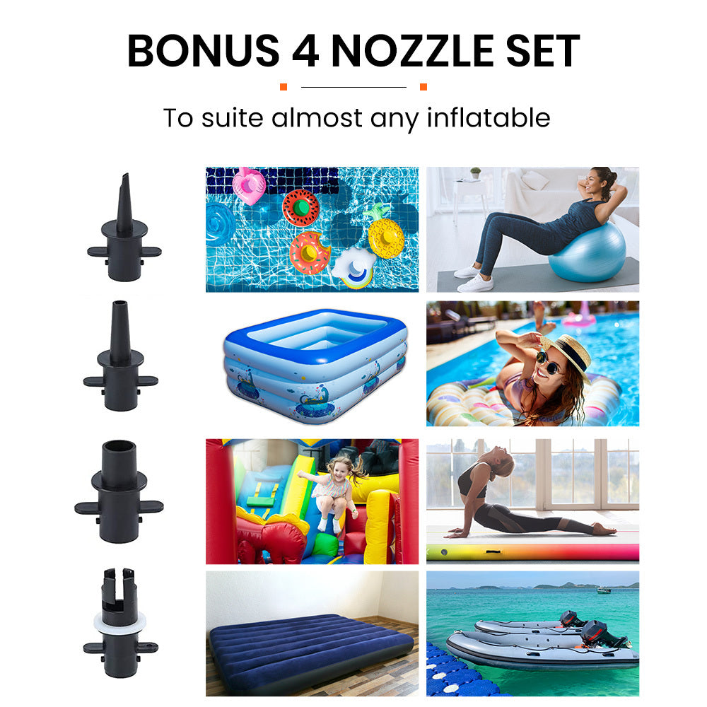 NNEMB 600W Electric Pumpfor Air Track MatInflatables4 Nozzles NNE