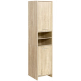 NNEDSZ 185cm Bathroom Cabinet Tallboy Furniture Toilet Storage Laundry Cupboard Oak