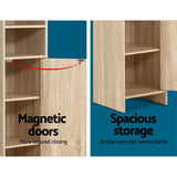 NNEDSZ 185cm Bathroom Cabinet Tallboy Furniture Toilet Storage Laundry Cupboard Oak
