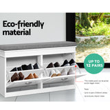 NNEDSZ Shoe Cabinet Bench Shoes Storage Rack Organiser Drawer White Shelf 12 Pairs Box