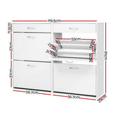 NNEDSZ 36 Pairs Shoe Cabinet Rack Organisers Storage Shelf Drawer Cupboard White