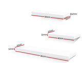 NNEDSZ 3 Piece Floating Wall Shelves - White
