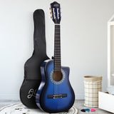 NNEDSZ 34 Inch Guitar Classical Acoustic Cutaway Wooden Ideal Kids Gift Children 1/2 Size Blue