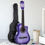 NNEDSZ 34 Inch Guitar Classical Acoustic Cutaway Wooden Ideal Kids Gift Children 1/2 Size Purple
