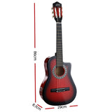 NNEDSZ 34 Inch Guitar Classical Acoustic Cutaway Wooden Ideal Kids Gift Children 1/2 Size Red