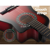 NNEDSZ 34 Inch Guitar Classical Acoustic Cutaway Wooden Ideal Kids Gift Children 1/2 Size Red
