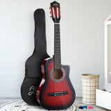 NNEDSZ 34 Inch Guitar Classical Acoustic Cutaway Wooden Ideal Kids Gift Children 1/2 Size Red