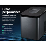 NNEDSZ 2.2L Ice Maker 12KG Portable Ice Makers Cube Tray Bar Home Countertop Black