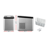 NNEDSZ 2.2L Ice Maker 12KG Portable Ice Makers Cube Tray Bar Home Countertop Silver