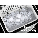 NNEDSZ 2.2L Ice Maker 12KG Portable Ice Makers Cube Tray Bar Home Countertop Silver