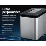 NNEDSZ 2.2L Ice Maker 12KG Portable Ice Makers Cube Tray Bar Home Countertop Silver