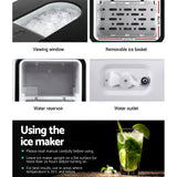 NNEDSZ 2.2L Ice Maker 12KG Portable Ice Makers Cube Tray Bar Home Countertop