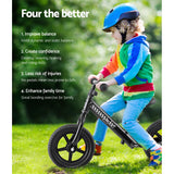 NNEDSZ Kids Balance Bike Ride On Toys Push Bicycle Wheels Toddler Baby 12 Bikes Black