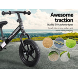 NNEDSZ Kids Balance Bike Ride On Toys Push Bicycle Wheels Toddler Baby 12 Bikes Black