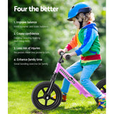 NNEDSZ Kids Balance Bike Ride On Toys Push Bicycle Wheels Toddler Baby 12 Bikes Pink