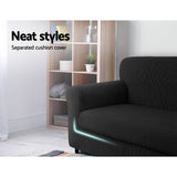 NNEDSZ 2-piece Sofa Cover Elastic Stretch Couch Covers Protector 2 Steater Black