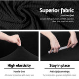 NNEDSZ 2-piece Sofa Cover Elastic Stretch Couch Covers Protector 3 Steater Black