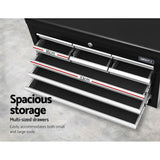 NNEDSZ 10-Drawer Tool Box Chest Cabinet Garage Storage Toolbox Black Silver