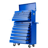 NNEDSZ Tool Chest and Trolley Box Cabinet 16 Drawers Cart Garage Storage Blue
