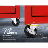 NNEDSZ 5 Drawer Mechanic Tool Box Storage Trolley - Red