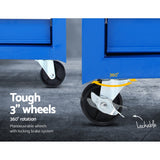 NNEDSZ Tool Chest and Trolley Box Cabinet 7 Drawers Cart Garage Storage Blue