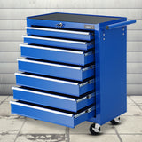 NNEDSZ Tool Chest and Trolley Box Cabinet 7 Drawers Cart Garage Storage Blue