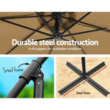 NNEDSZ 3M Umbrella with 50x50cm Base Outdoor Umbrellas Cantilever Sun Stand UV Garden Beige