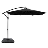 NNEDSZ 3M Umbrella with 50x50cm Base Outdoor Umbrellas Cantilever Sun Stand UV Garden Black